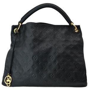 Louis Vuitton Artsy MM Empreinte Leather Hobo Bag Black